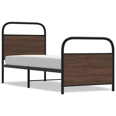 Bedframe zonder matras metaal bruin eikenkleurig 160x200 cm
