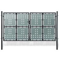 Zwarte enkele deur schuttingpoort 300x150 cm - thumbnail