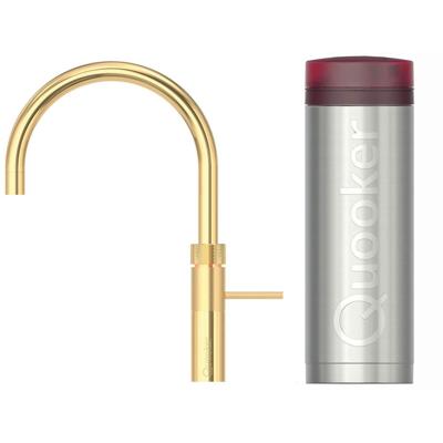 Quooker Fusion Round Keukenkraan Set - Kokend Warm- en Koud Water - Goud - Inclusief PRO3 Reservoir