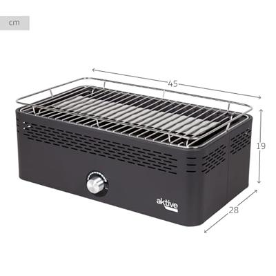 Draagbare en rookvrije houtskoolbarbecue Aktive Roestvrij staal Ijzer 45 x 19 x 28 cm