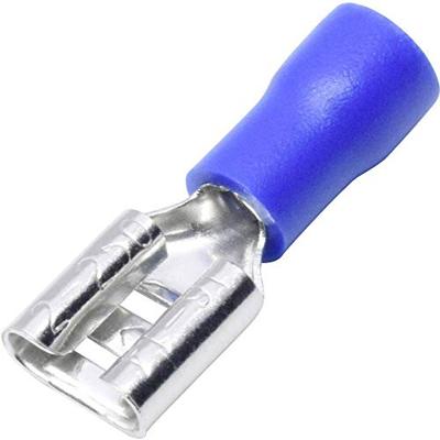 TRU COMPONENTS T1904C107 Assortiment platte stekkers (female) Insteekbreedte: 4.80 mm Insteekdikte: 0.80 mm 180 ° Deels geïsoleerd Blauw 25 stuk(s)