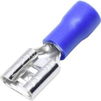 TRU COMPONENTS T1904C107 Assortiment platte stekkers (female) Insteekbreedte: 4.80 mm Insteekdikte: 0.80 mm 180 ° Deels geïsoleerd Blauw 25 stuk(s) - thumbnail