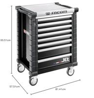 Facom JET.8NM3A | Gereedschapswagen | 8 laden | M3 | zwart - JET.8NM3A - thumbnail