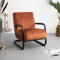 Sohome Fauteuil 'Raisa' Velvet, kleur Koper - thumbnail