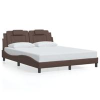 Bedframe "Viana" zonder matras kunstleer bruin 160x200 cm - thumbnail