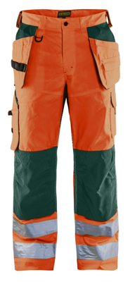 Blåkläder Werkbroek High-Vis met ventilatie 15651811 | High Vis Oranje/Groen | Maat 44 - 7330509571590