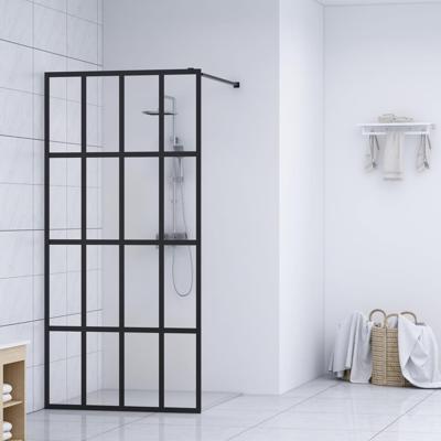 VidaXL Inloopdouchewand 80x195 cm transparant gehard glas