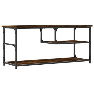 Tv-meubel 103x38x46,5 cm bewerkt hout staal gerookt eikenkleur