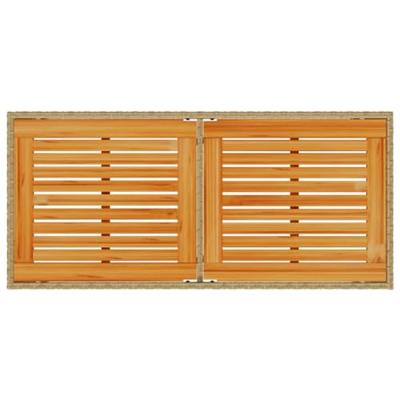 Tuintafel met acaciahouten blad 115x54x74 cm poly rattan beige