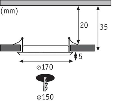 Paulmann 92074 LED-inbouwlamp voor badkamer 12 W Warmwit Chroom Paulmann 92074 LED-inbouwlamp voor badkamer 12 W Warmwit Chroom
