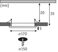Paulmann 92074 LED-inbouwlamp voor badkamer 12 W Warmwit Chroom - thumbnail