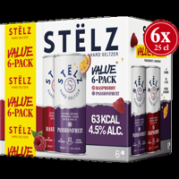 STËLZ Hard Seltzer Raspberry / Passionfruit Voordeelpack 6 x 250ML bij Jumbo - thumbnail