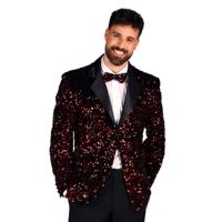 Showstar paillettenjas rood heer - thumbnail