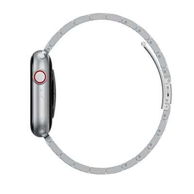 Stalen schakelband - Zilver met zwart - Geschikt voor Apple watch 44mm / 45mm / 46mm / 49mm