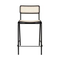 Zuiver Barstoel 'Jort' Rotan, kleur Naturel/Zwart (zithoogte 67cm) - thumbnail