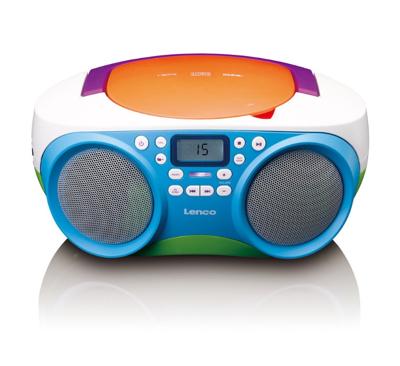 Lenco SCD-41 - CD-speler voor kinderen - CD-radio - Stereo-installatie - Boombox - FM-radiotuner - USB aansluiting - MP3-2 x 1 W RMS vermogen - Werkt op netvoeding en batterijen - Kleurrijk