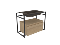 INK Kraft Wastafel Enkele Bak 1 Kraangat - 700x450x10 mm - Quartz Beton - thumbnail