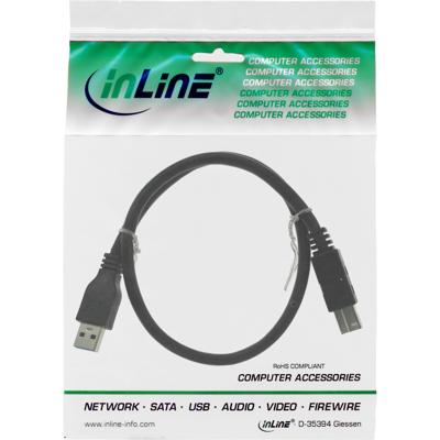 Kabel Inline USB-A USB-B 3.0 M 0.5 meter zwart