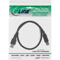 Kabel Inline USB-A USB-B 3.0 M 0.5 meter zwart - thumbnail