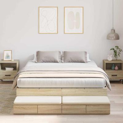 Opbergbedframe Sonoma Eiken 236.5 x 140 x 31.5 cm Bewerkt hout