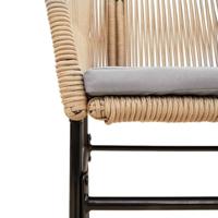 Tuinstoelen 2 st met kussens poly rattan bruin - thumbnail