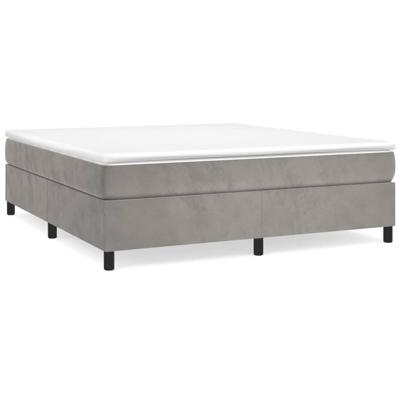 Boxspring met matras fluweel lichtgrijs 160x200 cm