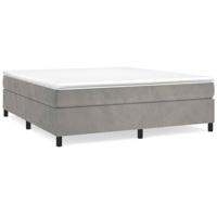 Boxspring met matras fluweel lichtgrijs 160x200 cm - thumbnail