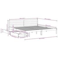 Bedframe zonder matras massief grenenhout wit 200x200 cm - thumbnail