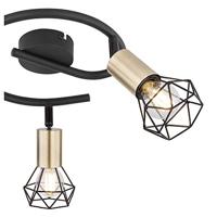 Globo PlafondlampXara I zwart met goud 3-lichts Ø 23cm - 54802S-3AB - thumbnail