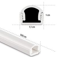 Hama Kabelgoot Zelfklevend Halfrond 100x1.1x1 cm 4 Stuks PVC/Wit - thumbnail