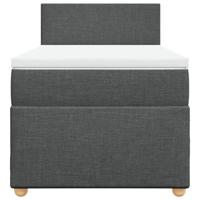 Boxspring met matras stof donkergrijs 90x190 cm - thumbnail