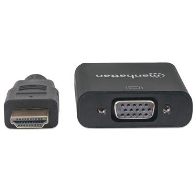Manhattan 151467 HDMI / VGA Adapter [1x HDMI-stekker - 1x VGA-bus] Zwart 0.26 m