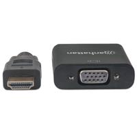 Manhattan 151467 HDMI / VGA Adapter [1x HDMI-stekker - 1x VGA-bus] Zwart 0.26 m - thumbnail