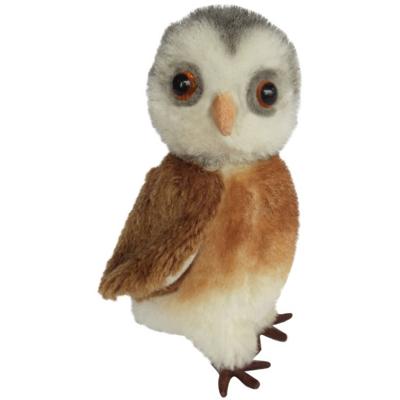 Clemens knuffel Miniatuur Uil 9 cm pluche bruin/wit