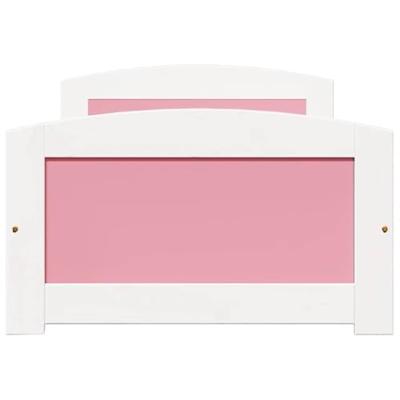 Slaapbank met 2 lades zonder matras IRUN 90x200 cm wit en roze Slaapbank met 2 lades zonder matras IRUN 90x200 cm wit en roze