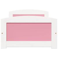 Slaapbank met 2 lades zonder matras IRUN 90x200 cm wit en roze - thumbnail