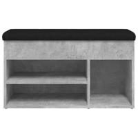 Schoenenbank 82x32x45,5 cm bewerkt hout betongrijs - thumbnail