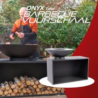 ONYX Tafel Zwart Staal Plancha Vuurschaal Stevig staal BBQ Grill - thumbnail