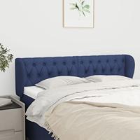 Hoofdbord met randen 147x23x78/88 cm stof blauw - thumbnail