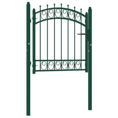 VidaXL Poort met speerpunten 100x100 cm staal groen - thumbnail