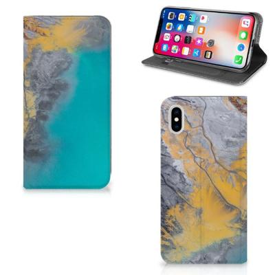 Apple iPhone Xs Max | Standcase | Marble Blue Gold Apple iPhone Xs Max | Standcase | Marble Blue Gold