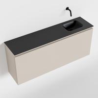 MONDIAZ OLAN 120cm toiletmeubel linen. LEX wastafel urban rechts geen kraangat - thumbnail