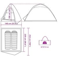 VidaXL Koepeltent 2-persoons waterdicht bruin - thumbnail