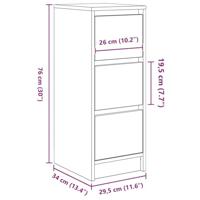 Dressoir 29,5x34x76 cm bewerkt hout bruin eikenkleurig - thumbnail