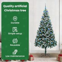 VidaXL Kunstkerstboom groen 210 cm pvc en staal en kunststof - thumbnail
