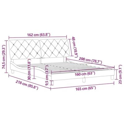 Bedframe zonder matras 160x200 cm fluweel zwart
