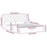Bedframe zonder matras 160x200 cm fluweel zwart - thumbnail