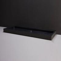 Wastafel Forzalaqua Palermo Graniet Gezoet Gebrand 2 Kraangaten Zwart 120,5x51,5x9 cm Forzalaqua - thumbnail