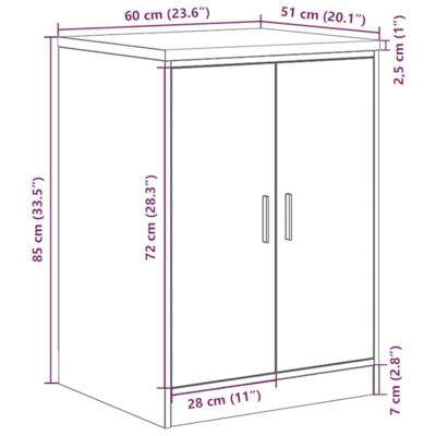 Garagekast 60x51x85 cm massief grenenhout gerookt eiken