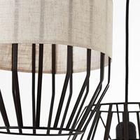 Brilliant HanglampSlope 3-lichts zwart met zandkleur - 99479/76 - thumbnail